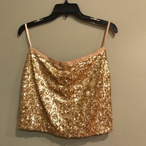 Gold Sequin Mini Skirt
